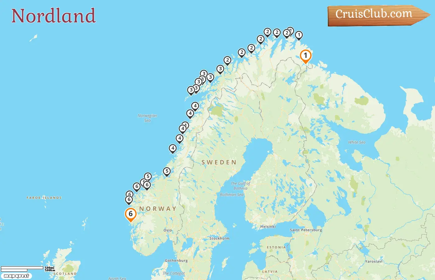 Kreuzfahrt im Norden von Kirkenes zu den Bergen an Bord des Schiffes Havila Capella mit Besuchen in Norwegen für 6 Tage