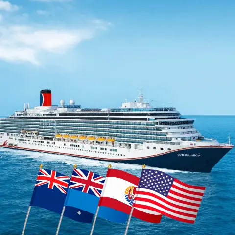 Kreuzfahrt im Pazifischen Ozean von Sydney nach San Francisco an Bord des Carnival Luminosa-Schiffs mit Stopps in Australien, Fidschi, Französisch-Polynesien und den USA für 24 Tage