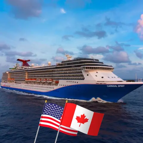 Croisière en Alaska au départ de Seattle à bord du navire Carnival Spirit avec des escales aux États-Unis et au Canada pendant 10 jours