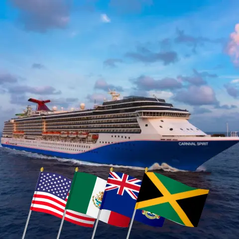 Круиз по Западной Карибской из Мобиля на борту судна Carnival Spirit с посещениями США, Мексики, Гондураса, островов Кайман и Ямайки на 10 дней