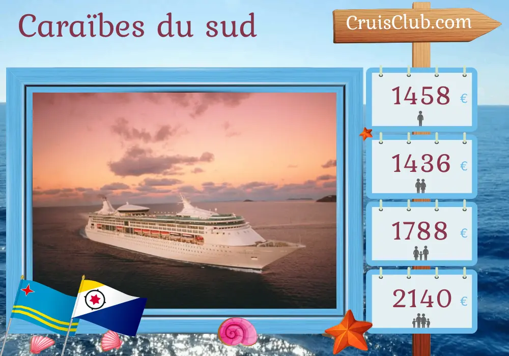 Croisière dans les Caraïbes méridionales au départ de Cartagena à bord du navire Grandeur of the Seas avec escales en Colombie, à Aruba et au Panama pendant 8 jours