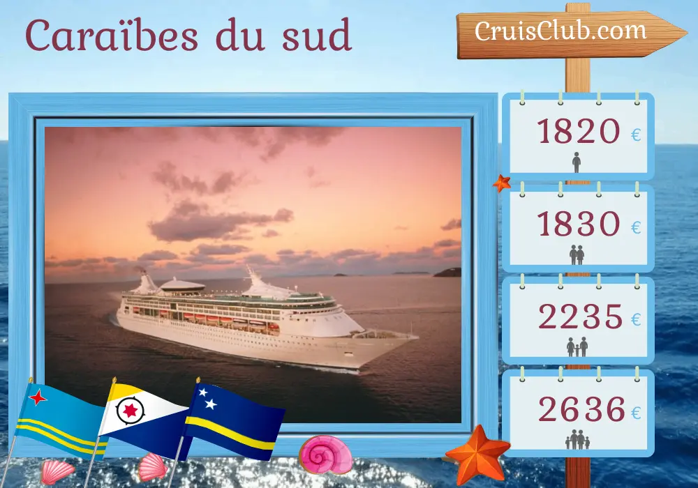 Croisière dans les Caraïbes du sud depuis Cologne à bord du navire Grandeur of the Seas avec des escales au Panama, en Colombie, à Aruba et à Curaçao pendant 8 jours