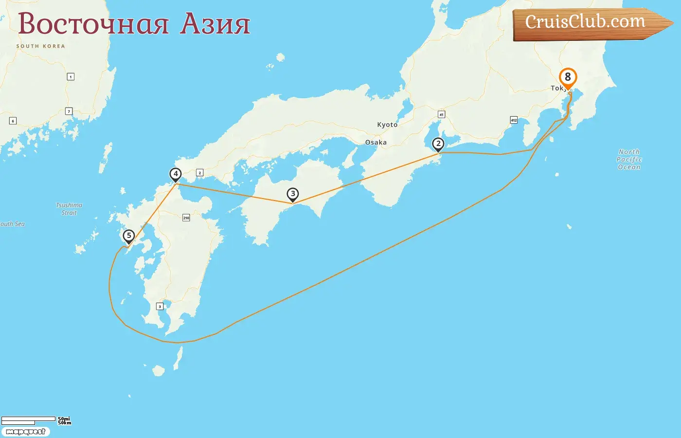Круиз по Восточной Азии из Токио на борту судна Sapphire Princess с посещением Японии на 8 дней