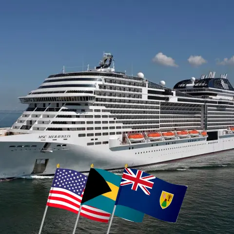 Cruise in the Caribbean from Miami aboard MSC Meraviglia ship with visits to USA, Bahamas, and Dominican Republic for 15 days