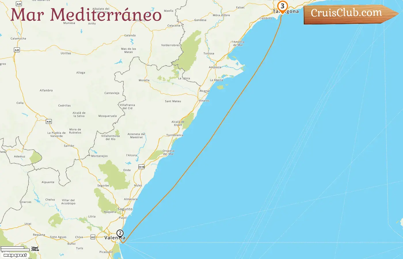 Crucero por el Mediterráneo desde Tarragona a bordo del barco MSC Orchestra con visitas a España durante 3 días