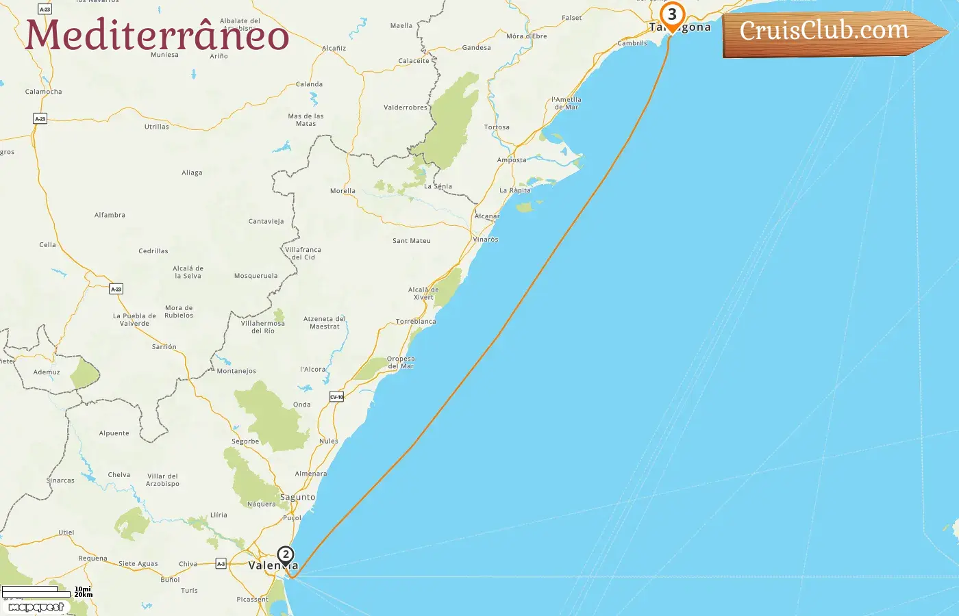 Cruzeiro no Mediterrâneo a partir de Tarragona a bordo do navio MSC Orchestra com visitas à Espanha por 3 dias