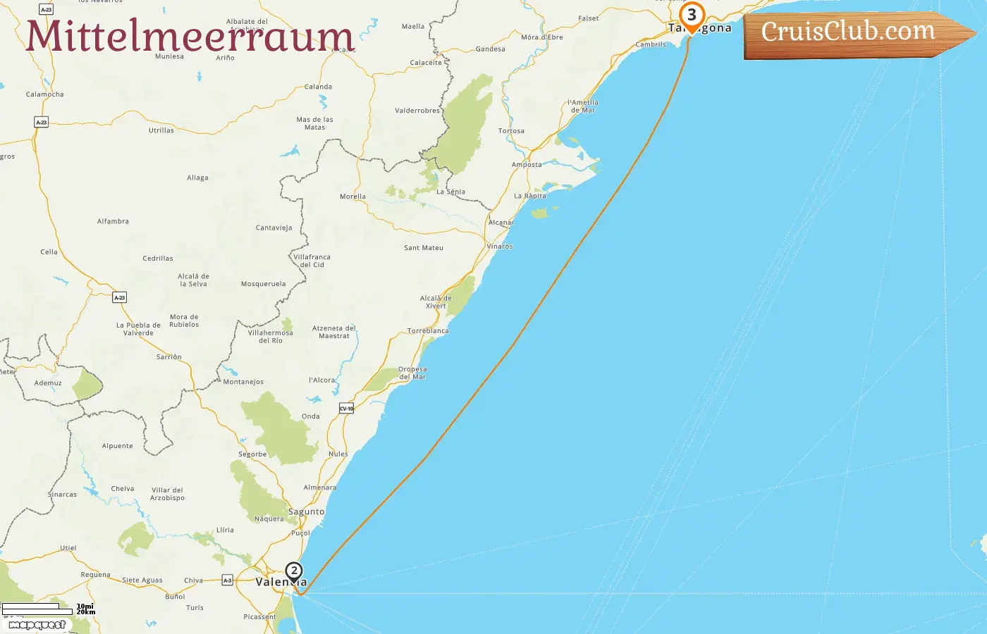 Kreuzfahrt im Mittelmeer ab Tarragona an Bord des MSC Orchestra-Schiffs mit Besuchen in Spanien für 3 Tage