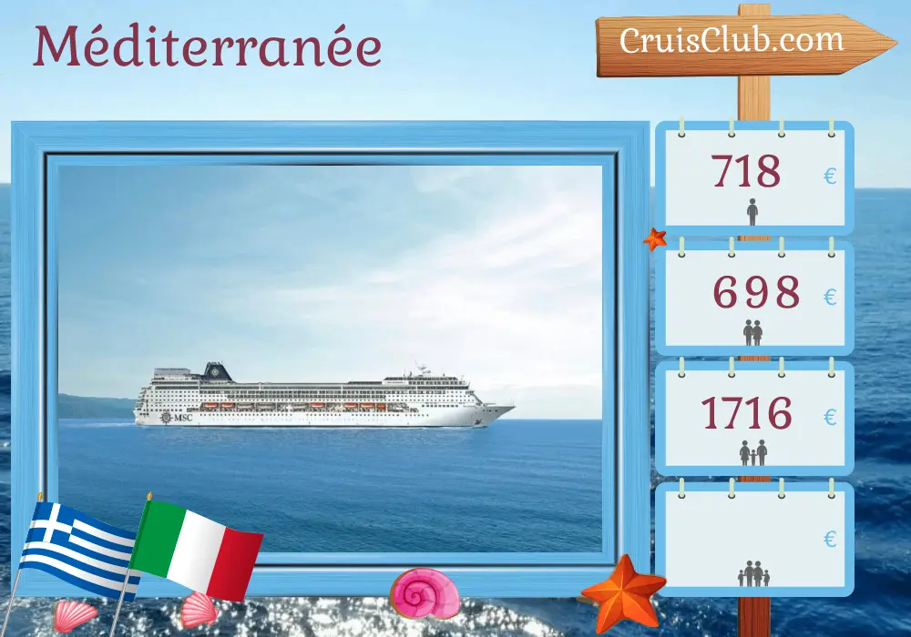 Croisière en Méditerranée d`Istanbul à Bari à bord du navire MSC Sinfonia avec des visites en Turquie, en Grèce et en Italie pendant 6 jours