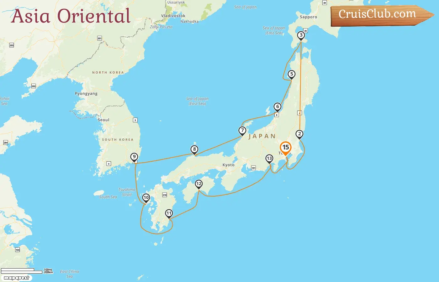 Crucero en el Este de Asia desde Yokohama a bordo del barco Diamond Princess con visitas a Japón y Corea del Sur por 15 días