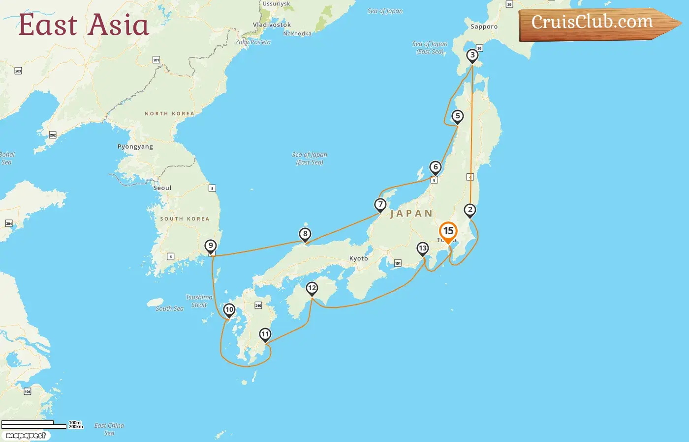 Kreuzfahrt in Ostasien von Yokohama an Bord des Schiffes Diamond Princess mit Besuchen in Japan und Südkorea für 15 Tage