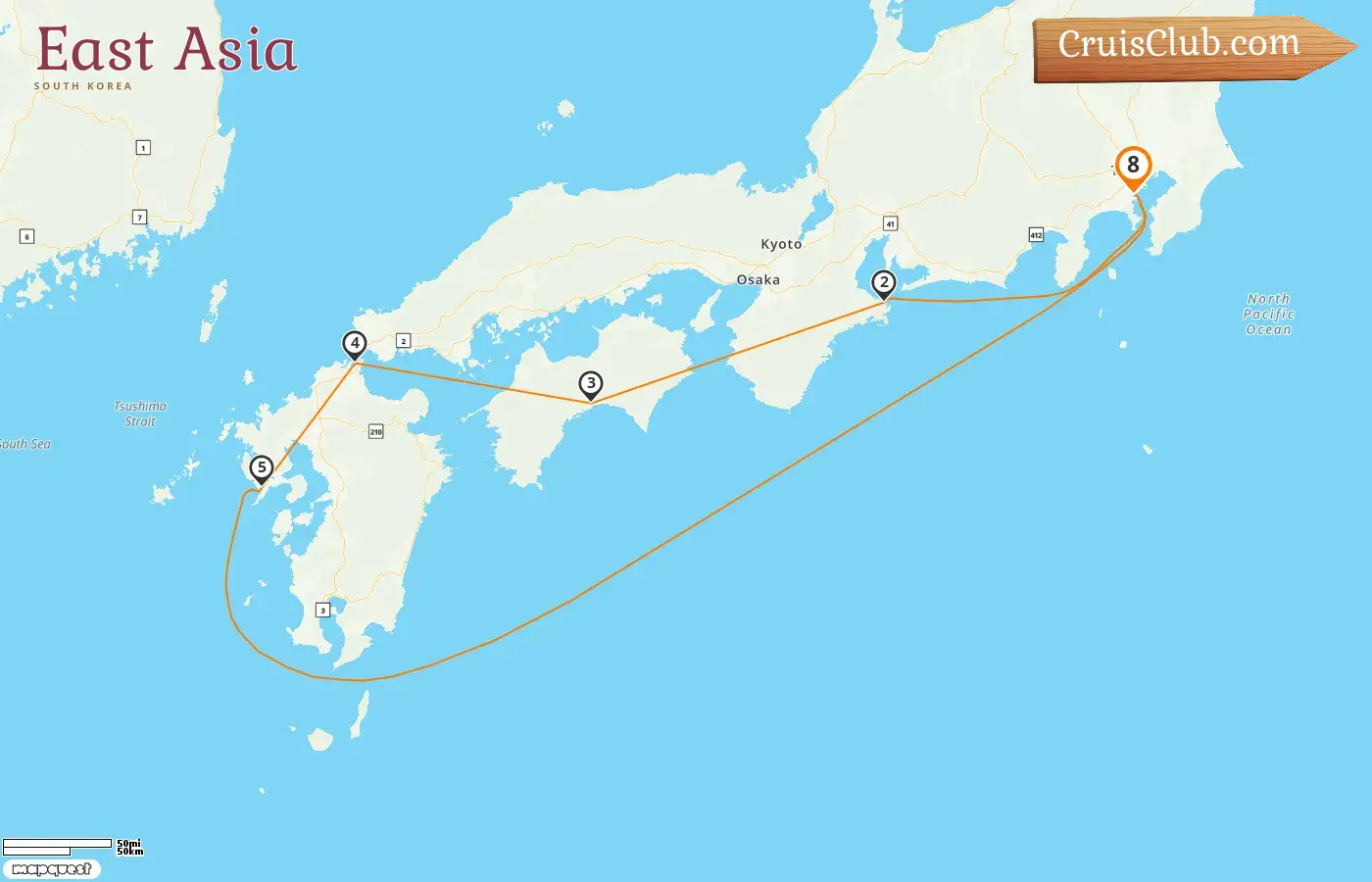 Kreuzfahrt in Ostasien ab Yokohama an Bord des Schiffes Diamond Princess mit Besuchen in Japan für 8 Tage