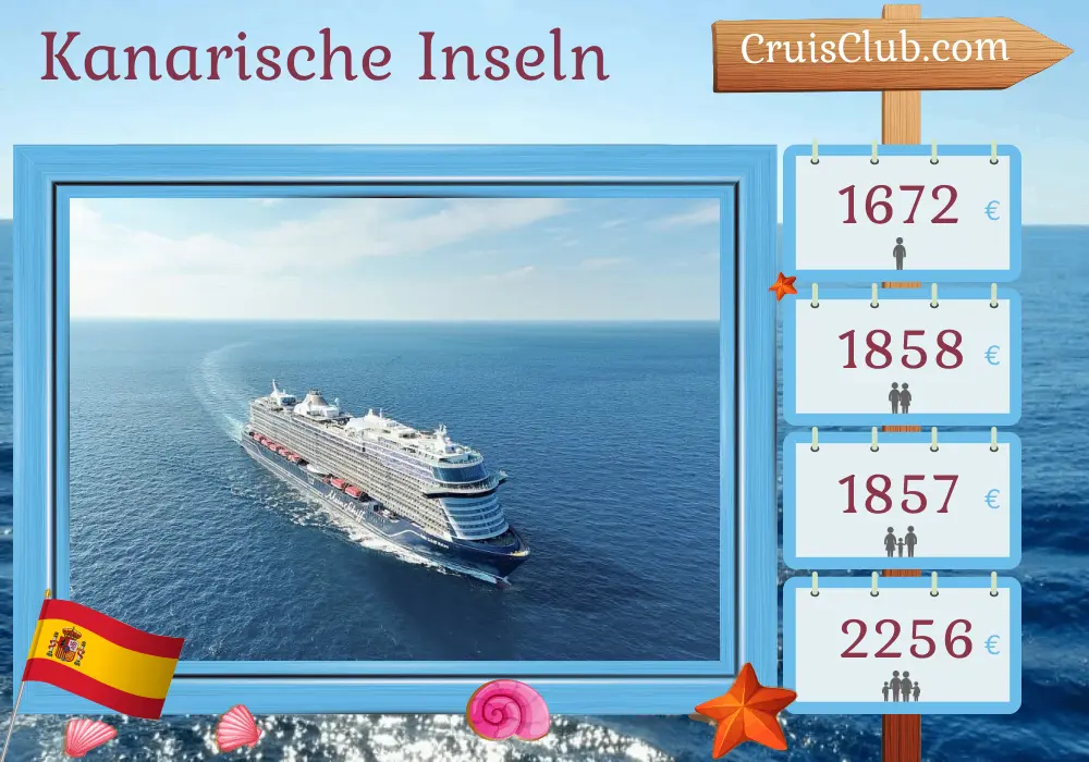 Kreuzfahrt auf den Kanarischen Inseln ab Las Palmas an Bord des Mein Schiff Relax-Schiffs mit Stops in Spanien für 8 Tage