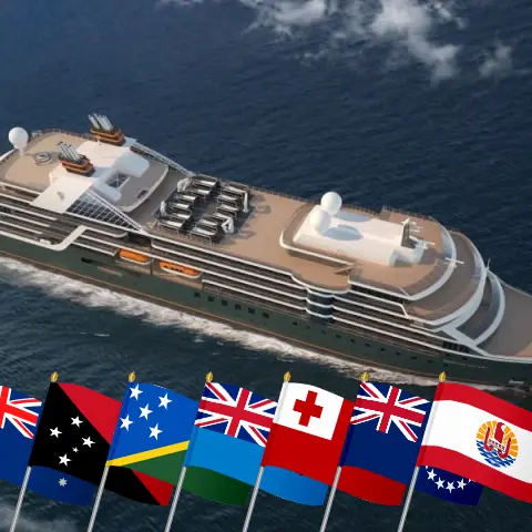 Круиз в Южной Тихоокеанской из Брума в Папеэте на борту лайнера Seabourn Pursuit с посещением Австралии, Индонезии, Папуа – Новой Гвинеи, Вануату, Фиджи, Тонга, Самоа, Островов Кука и Французской Полинезии в течение 46 дней