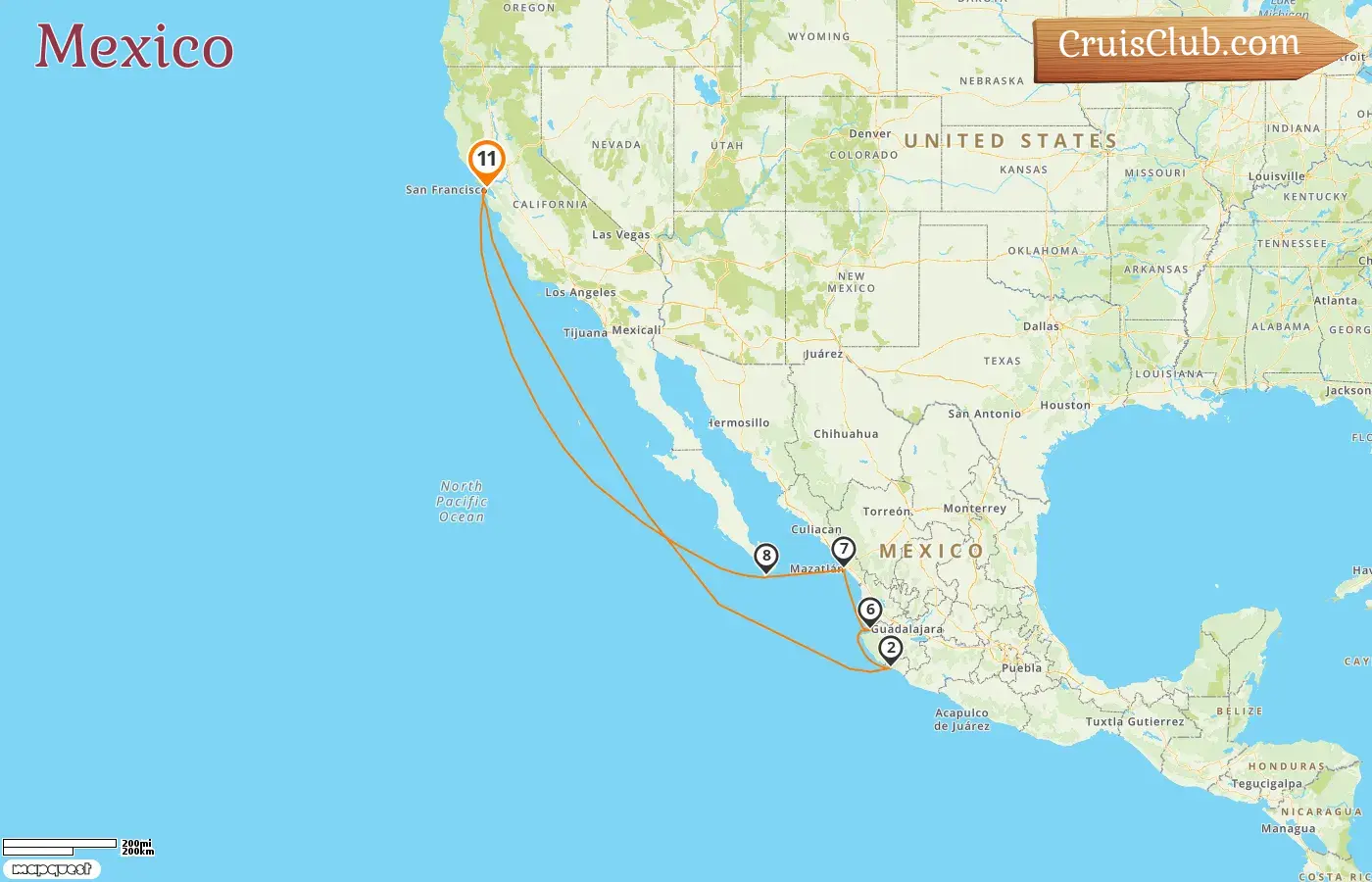 Круиз в Мексику из Сан-Франциско на борту судна Ruby Princess с посещением США и Мексики на 11 дней