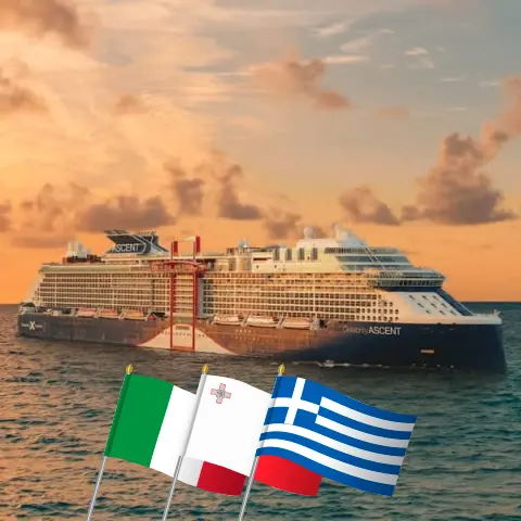 Crucero por el Mediterráneo desde Civitavecchia a bordo del barco Celebrity Ascent con visitas a Italia, Malta, Grecia y Turquía durante 12 días