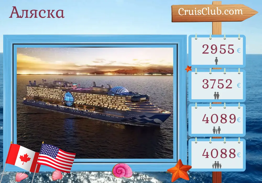 Круиз в Аляску из Ванкувера в Сиэтл на борту судна Star Princess с посещением Канады и США на 10 дней