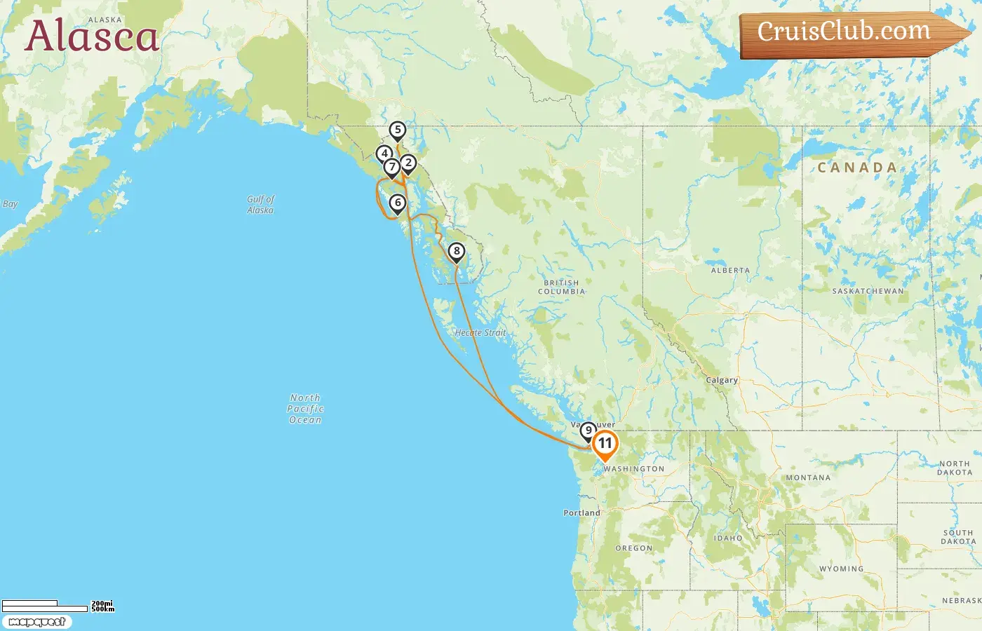 Cruzeiro no Alasca saindo de Seattle a bordo do navio Norwegian Joy com visitas aos EUA e Canadá por 11 dias
