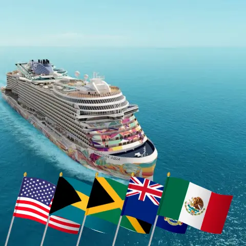 Круиз по Карибскому морю из Порт-Канаверала / Орландо на борту судна Norwegian Aqua с посещением США, Багамских островов, Ямайки, Островов Кайман и Мексики на 8 дней