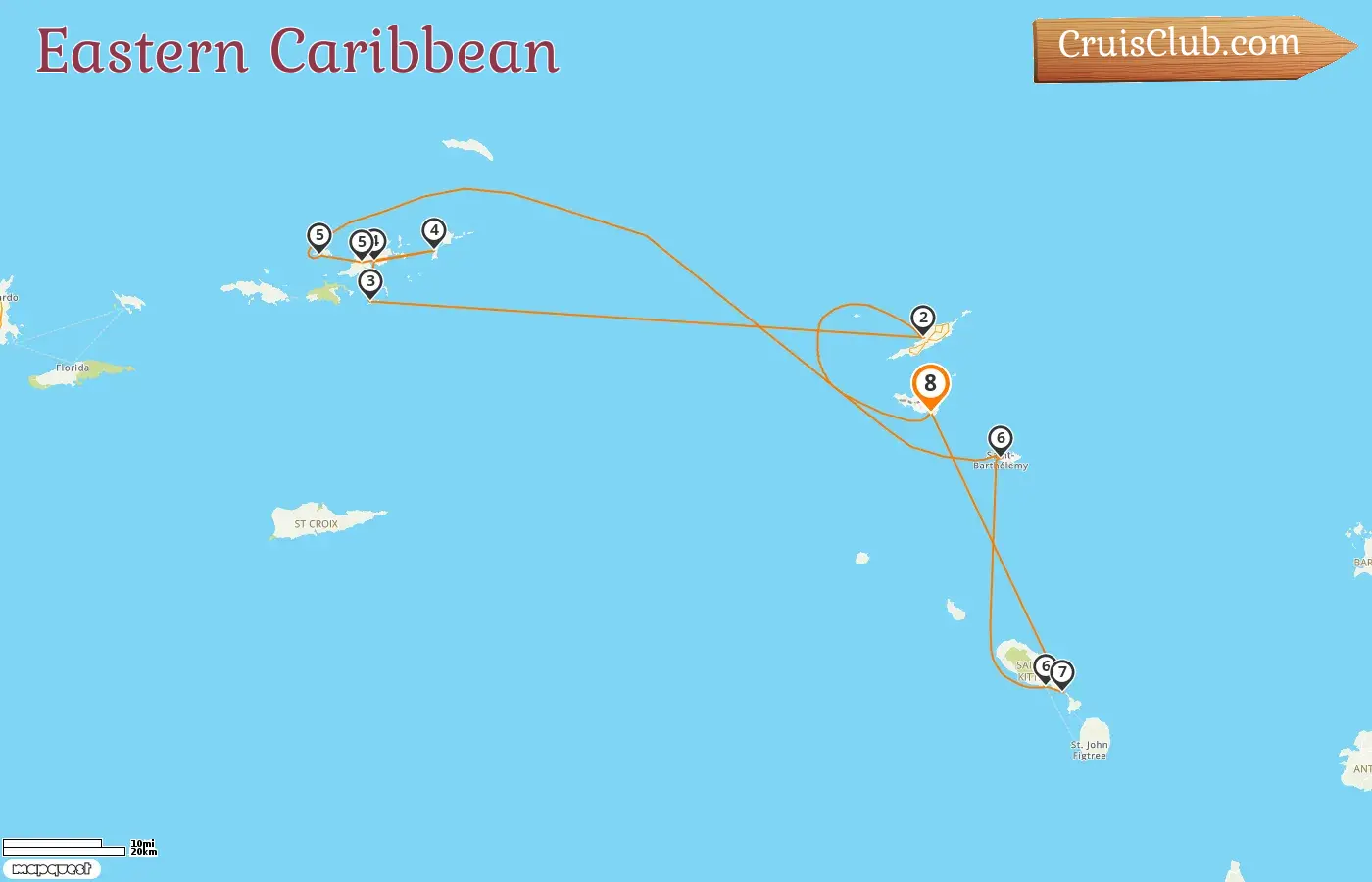 Cruise in the Eastern Caribbean from Philipsburg aboard Star Flyer ship with visits to British Virgin Islands, Saint Barthélemy, and Saint Kitts and Nevis for 8 days