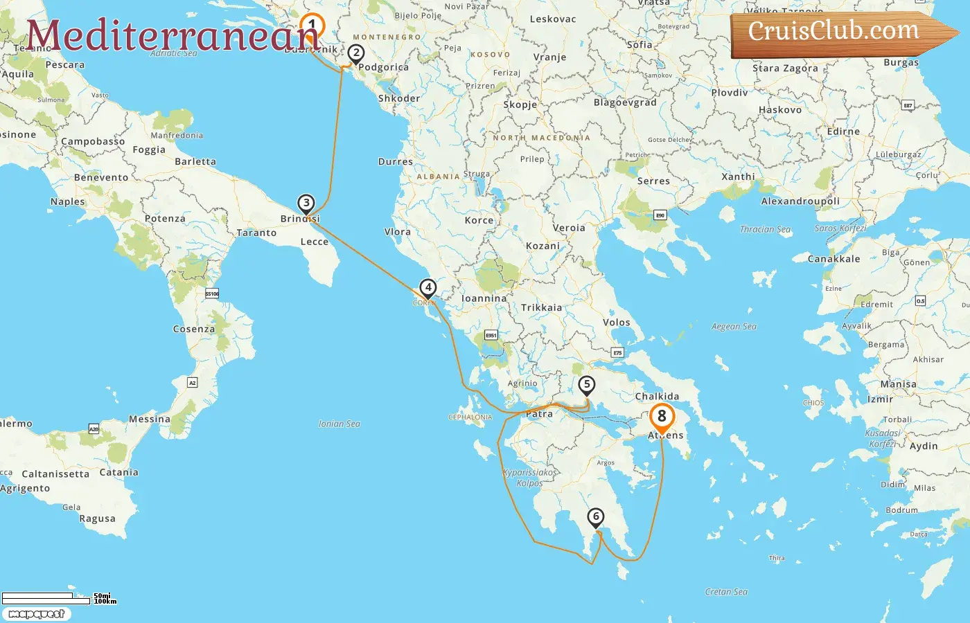 Cruise in the Mediterranean from Dubrovnik to Piraeus aboard Seabourn Ovation ship with visits to Croatia, Montenegro, Italy, and Greece for 8 days