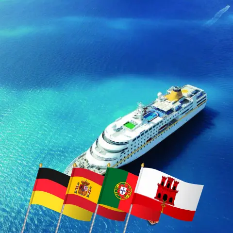 Croisière en Europe de l`Ouest de Hambourg à Ibiza à bord du navire MS Hamburg avec des visites en Allemagne, en Espagne, au Portugal et à Gibraltar pendant 13 jours