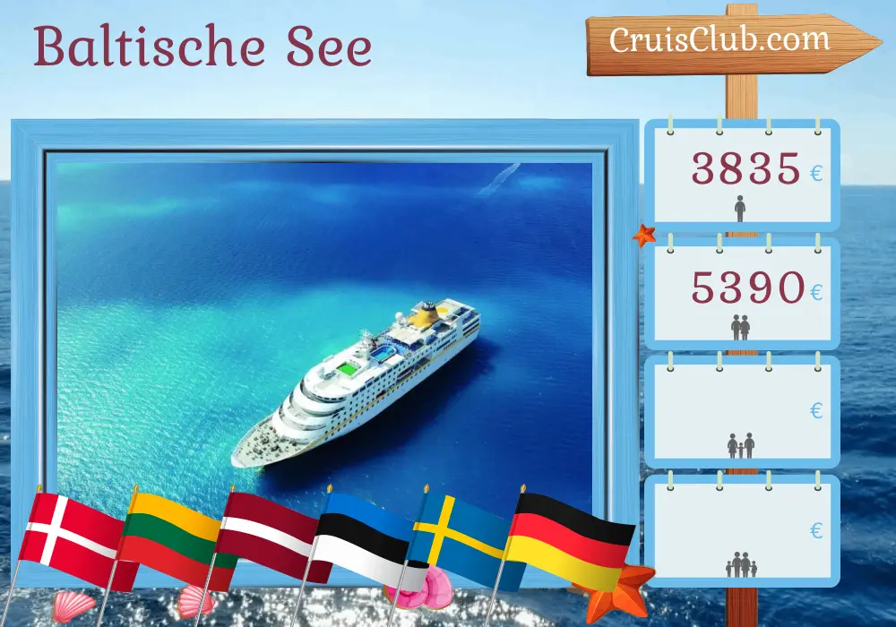 Kreuzfahrt in der Ostsee von Kiel nach Hamburg an Bord des MS Hamburg-Schiffs mit Besuchen in Dänemark, Polen, Litauen, Lettland, Estland, Schweden und Deutschland für 12 Tage