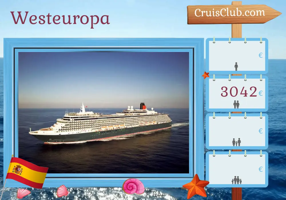 Kreuzfahrt im westlichen Europa ab Southampton an Bord des Schiffes Queen Victoria mit Besuchen in Spanien für 13 Tage