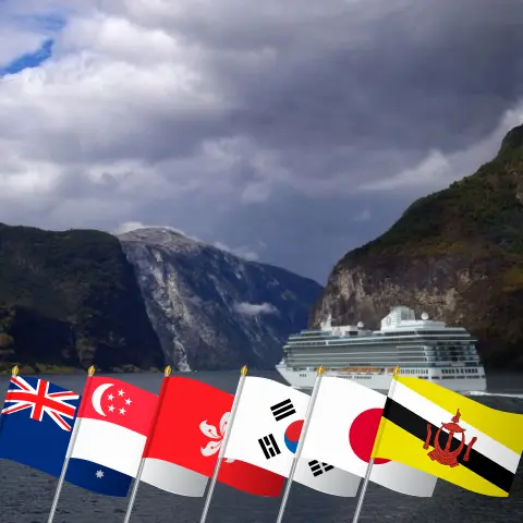 Kreuzfahrt in Asien von Sydney nach Singapur an Bord des Schiffes Oceania Vista mit Besuchen in Australien, Indonesien, Singapur, Thailand, Vietnam, Hongkong, China, Südkorea, Japan, Taiwan, den Philippinen und Brunei Darussalam für 60 Tage