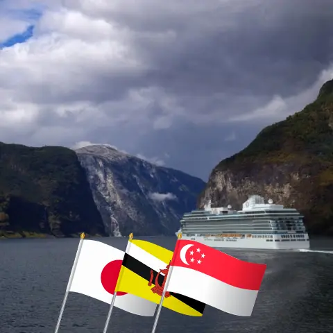 Kreuzfahrt in Asien von Yokohama nach Singapur an Bord des Oceania Vista Schiffes mit Stopps in Japan, Taiwan, den Philippinen, Brunei Darussalam und Singapur für 16 Tage