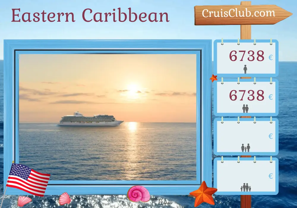 Cruise in the Eastern Caribbean from Saint John to Miami aboard Oceania Allura ship with visits to Puerto Rico, Saint Barthélemy, British Virgin Islands, and USA for 9 days