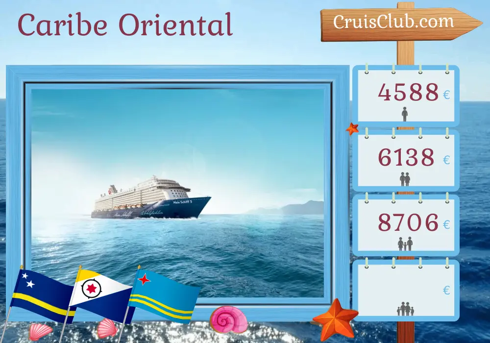 Crucero por el Caribe Oriental desde La Romana a bordo del barco Mein Schiff 5 con visitas a Curaçao, Aruba y República Dominicana durante 15 días