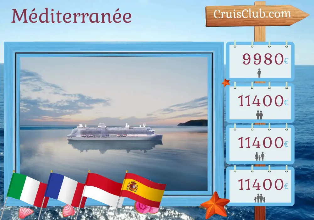 Croisière en Méditerranée de Civitavecchia à Barcelone à bord du navire Silver Ray avec des visites en Italie, en France, à Monaco et en Espagne pendant 14 jours