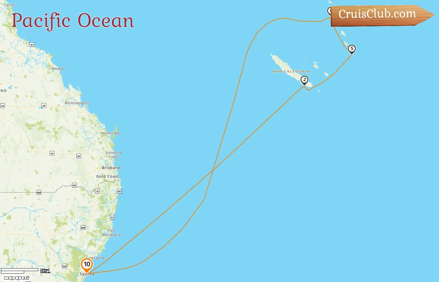 Cruise in the Pacific Ocean from Sydney aboard Carnival Adventure ship with visits to Australia, New Caledonia, and Vanuatu for 10 days