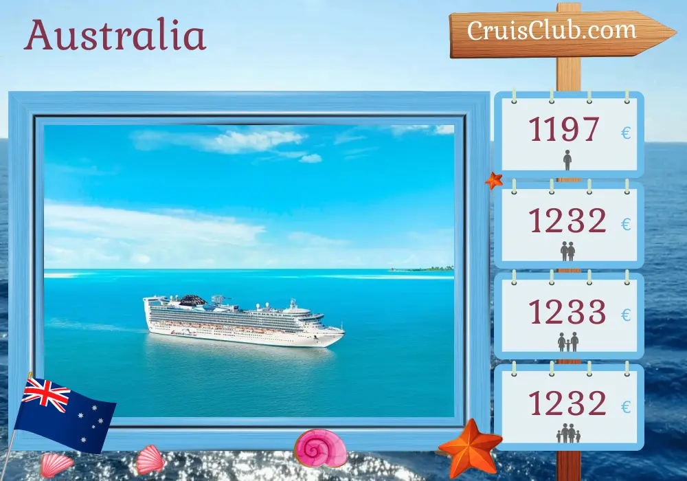 Cruise in the Australia from Sydney aboard Carnival Adventure ship with visits to Australia for 10 days