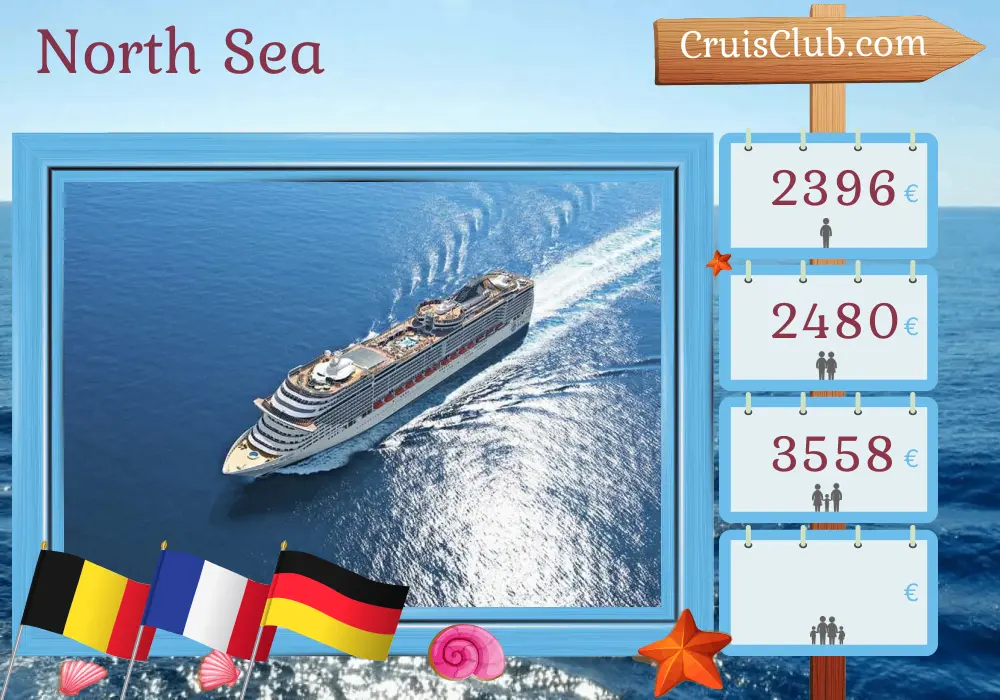 Cruise in the North Sea from Rotterdam aboard MSC Preziosa ship with visits to Belgium, France, and Germany for 8 days
