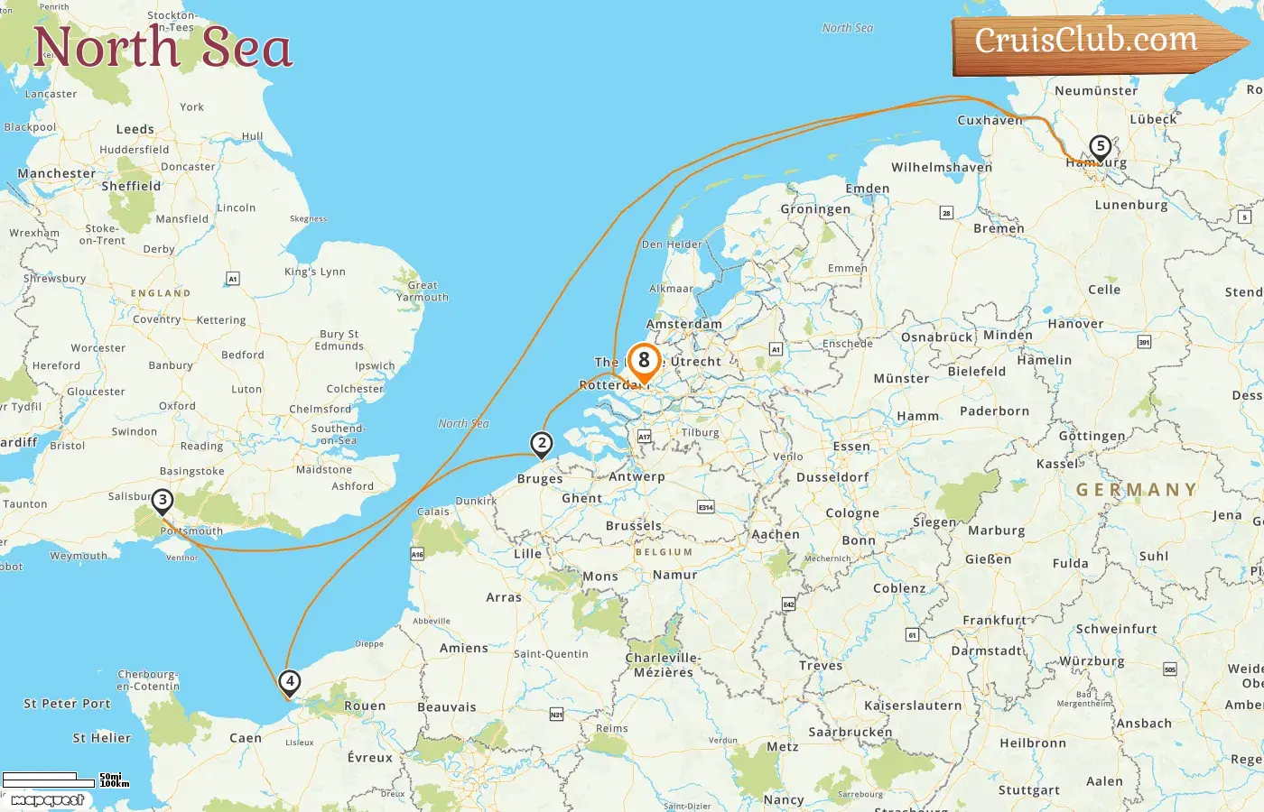 Cruise in the North Sea from Rotterdam aboard MSC Preziosa ship with visits to Belgium, France, and Germany for 8 days