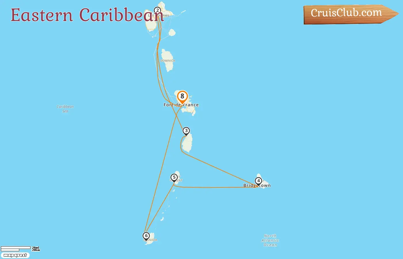 Cruise in the Eastern Caribbean from Fort-de-France aboard MSC Seaview ship with visits to Guadeloupe, Barbados, Saint Vincent and the Grenadines, and Grenada for 8 days