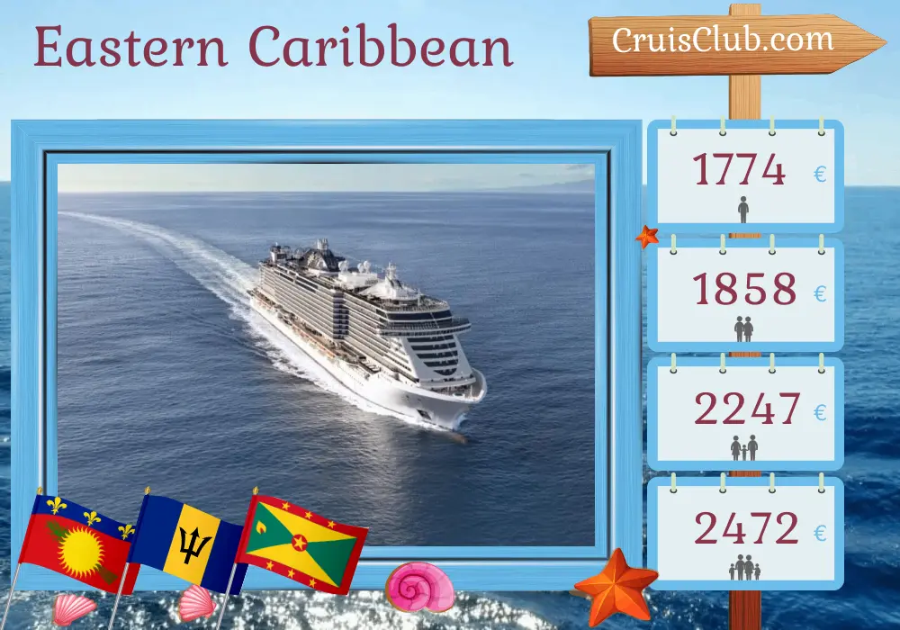 Kreuzfahrt in der östlichen Karibik ab Fort-de-France an Bord des MSC Seaview-Schiffs mit Besuchen in Guadeloupe, Barbados, Saint Vincent und den Grenadinen sowie Grenada für 8 Tage