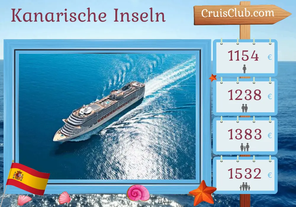 Kreuzfahrt auf den Kanarischen Inseln ab Funchal an Bord des MSC Fantasia-Schiffs mit Besuchen in Spanien für 8 Tage