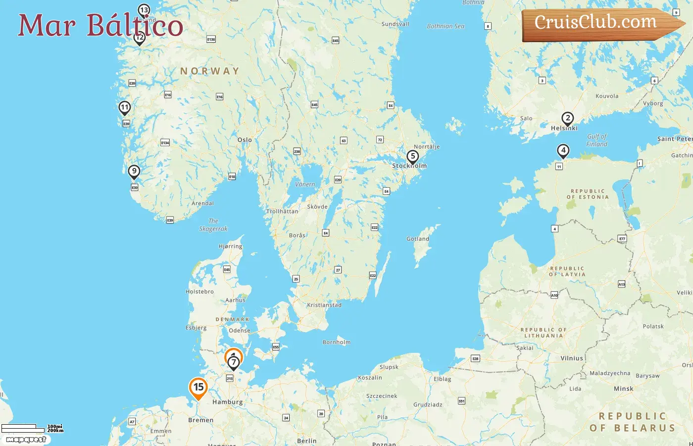 Crucero en el Mar Báltico desde Kiel hasta Bremerhaven a bordo del barco Mein Schiff 3 con visitas a Finlandia, Estonia, Suecia, Noruega y Alemania durante 15 días