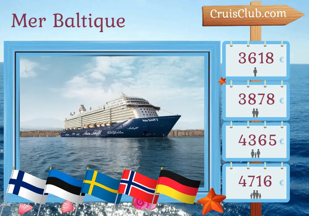 Croisière en Mer Baltique de Kiel à Bremerhaven à bord du navire Mein Schiff 3 avec des escales en Finlande, en Estonie, en Suède, en Norvège et en Allemagne pendant 15 jours