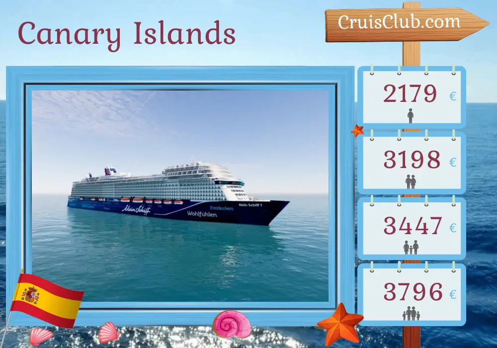 Cruise in the Canary Islands from Las Palmas aboard Mein Schiff 7 ship with visits to Spain and Morocco for 15 days