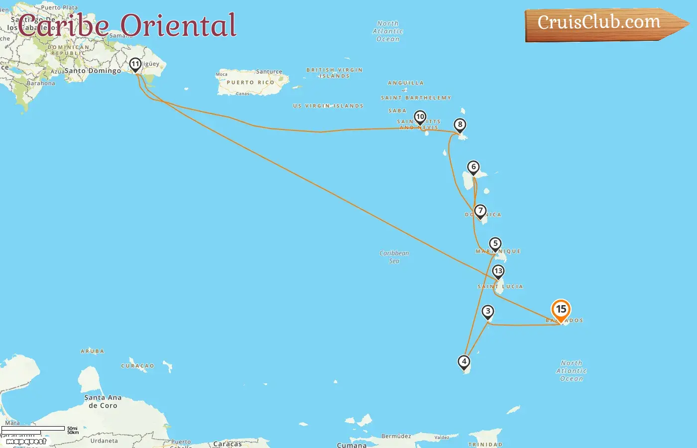 Cruzeiro no Caribe Oriental a partir de Bridgetown a bordo do navio Mein Schiff 2 com visitas a Barbados, São Vicente e Granadinas, Granada e Guadalupe por 15 dias