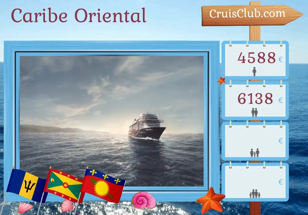Crucero por el Caribe Oriental desde Bridgetown a bordo del barco Mein Schiff 2 con visitas a Barbados, San Vicente y las Granadinas, Granada y Guadalupe durante 15 días