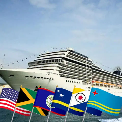 Cruzeiro no Caribe a partir de Miami a bordo do navio MSC Poesia com visitas aos EUA, Jamaica, Colômbia, Panamá, Costa Rica, Honduras, Belize, Curaçao, Aruba e República Dominicana por 22 dias