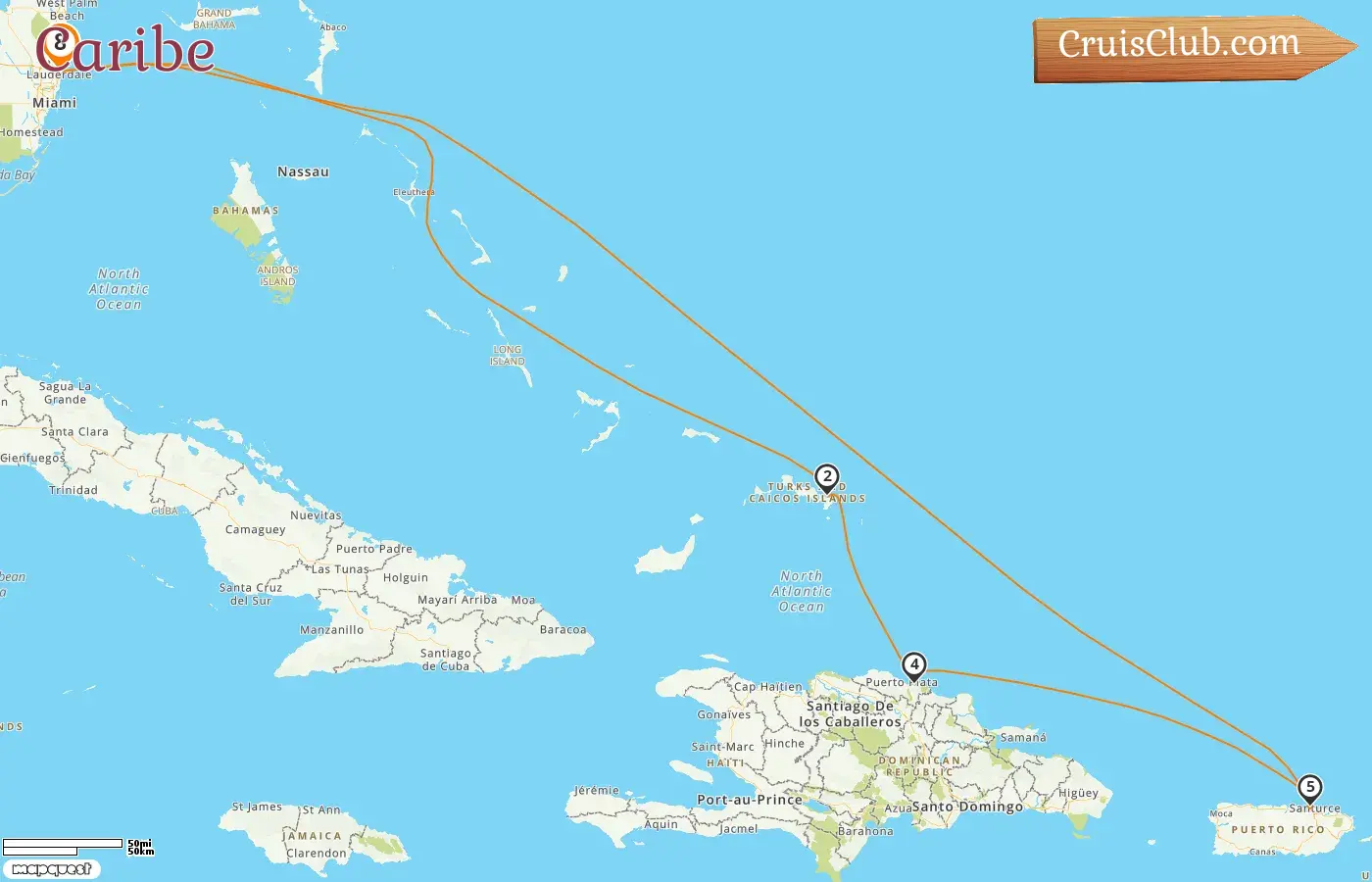Cruzeiro no Caribe a bordo do navio Regal Princess com visitas aos EUA, República Dominicana e Porto Rico por 8 dias
