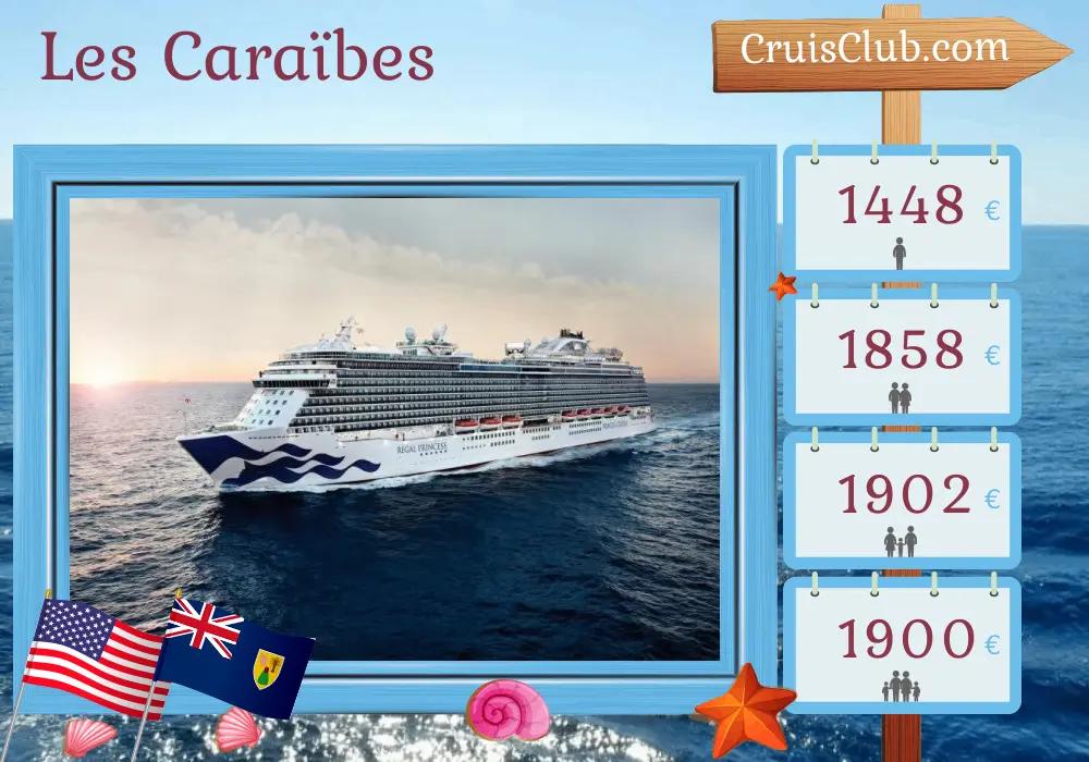 Croisière aux Caraïbes depuis Fort Lauderdale à bord du Regal Princess avec des visites aux États-Unis, en République dominicaine et à Porto Rico pendant 8 jours