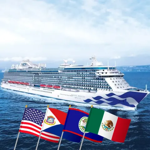 Kreuzfahrt in der Karibik ab Fort Lauderdale an Bord des Schiffes Majestic Princess mit Stopps in den USA, der Dominikanischen Republik, Puerto Rico, Honduras, Belize und Mexiko für 15 Tage