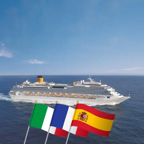Kreuzfahrt im Mittelmeer von Savona nach Malaga an Bord des Costa Fascinosa-Schiffs mit Stopps in Italien, Frankreich und Spanien für 4 Tage
