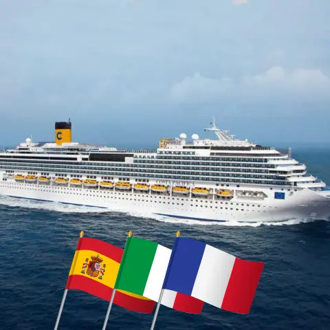 Cruise in the Mediterranean from Valencia to Alicante aboard Costa Pacifica ship with visits to Spain, Italy, and France for 10 days